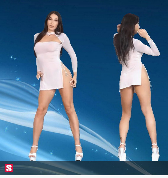 Install iStripper to get this exclusive erotic show of Clea Gaultier.